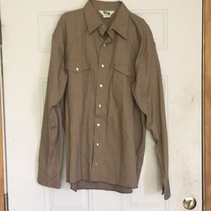 Men’s Heavy Duty Khaki Work Shirt By Key, Size XLT